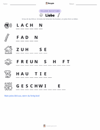 Liebe druckbare Arbeitsblatt Vorschau