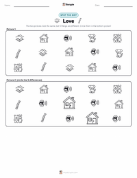 Love printable worksheet preview