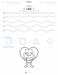 Love printable worksheet preview