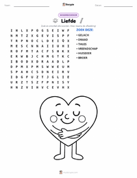 Liefde afdrukbare werkblad voorbeeld