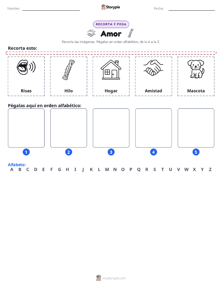 Cortar y Pegar el Alfabeto