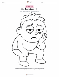 Boredom coloring page for kids