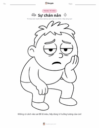 Trang tô màu Sự buồn chán cho trẻ em