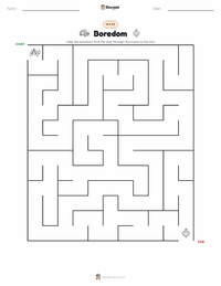 Boredom printable worksheet preview