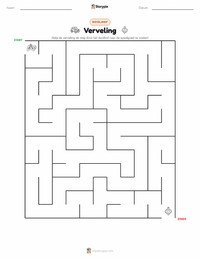 Verveling afdrukbare werkblad voorbeeld