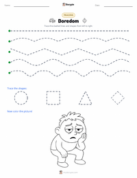 Boredom printable worksheet preview