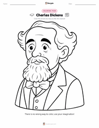 Charles Dickens coloring page for kids