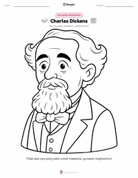 Halaman mewarnai Charles Dickens untuk anak-anak