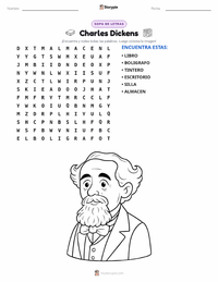 Vista previa de la hoja de trabajo imprimible de Charles Dickens
