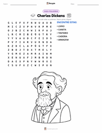Prévia da folha de atividades imprimível Charles Dickens