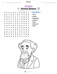 Charles Dickens yazdırılabilir çalışma sayfası önizlemesi