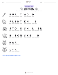 Creativity printable worksheet preview