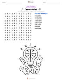 Vista previa de la hoja de trabajo imprimible de Creatividad