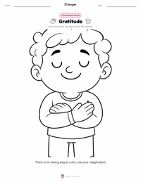 Gratitude coloring page for kids
