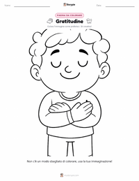 Pagina da colorare di Gratitudine per bambini