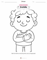 Página de colorir Gratidão para crianças
