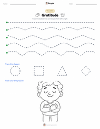 Gratitude printable worksheet preview