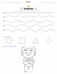 Aperçu de la feuille de travail imprimable Gratitude