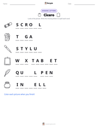 Cicero printable worksheet preview
