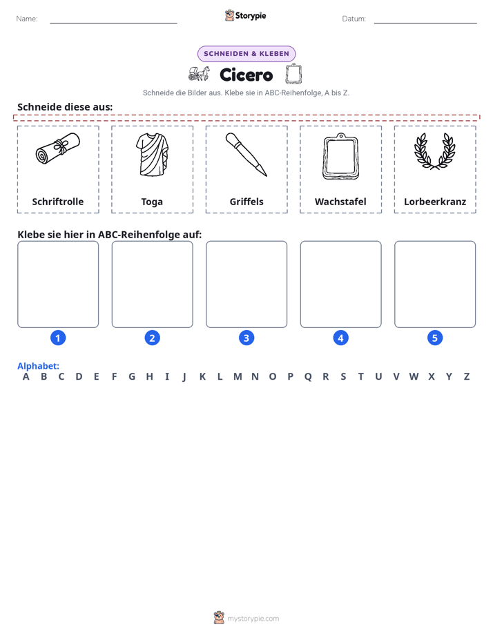 Schneiden & Einfügen Alphabet