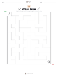 William James printable worksheet preview