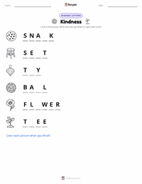 Kindness printable worksheet preview