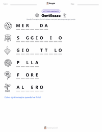 Anteprima della scheda stampabile di Gentilezza