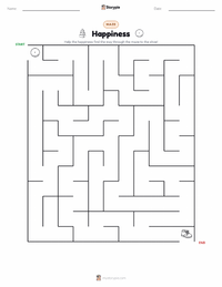 Happiness printable worksheet preview