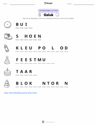 Geluk afdrukbare werkblad voorbeeld