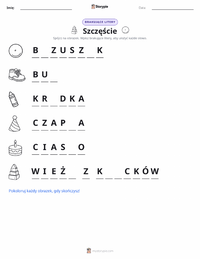 Podgląd drukowalnego arkusza ćwiczeń Szczęście