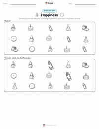 Happiness printable worksheet preview