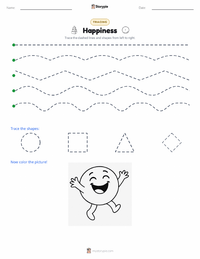 Happiness printable worksheet preview
