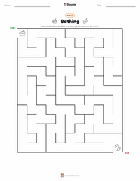 Bathing printable worksheet preview