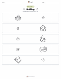 Bathing printable worksheet preview