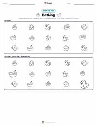 Bathing printable worksheet preview