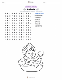 Aperçu de la feuille de travail imprimable Le Bain