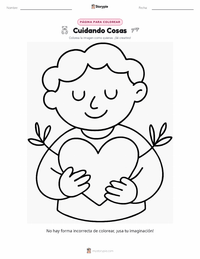 Página para colorear de Cuidar las Cosas para niños