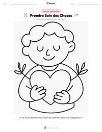 Page de coloriage Prendre Soin des Choses pour les enfants