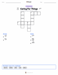 Caring For Things printable worksheet preview