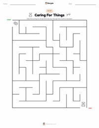 Caring For Things printable worksheet preview