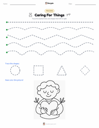 Caring For Things printable worksheet preview
