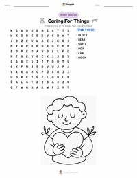 Caring For Things printable worksheet preview