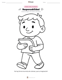 Página para colorear de Responsabilidad para niños