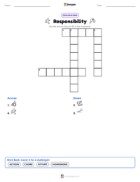 Responsibility printable worksheet preview