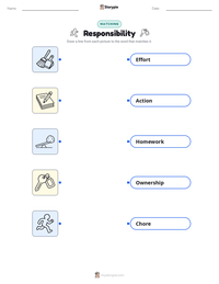 Responsibility printable worksheet for kids