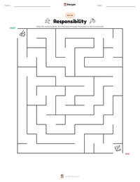 Responsibility printable worksheet preview