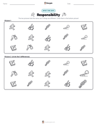 Responsibility printable worksheet preview