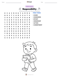 Responsibility printable worksheet preview
