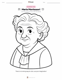 Maria Montessori coloring page for kids