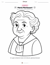 Maria Montessori afdrukbare werkblad voorbeeld